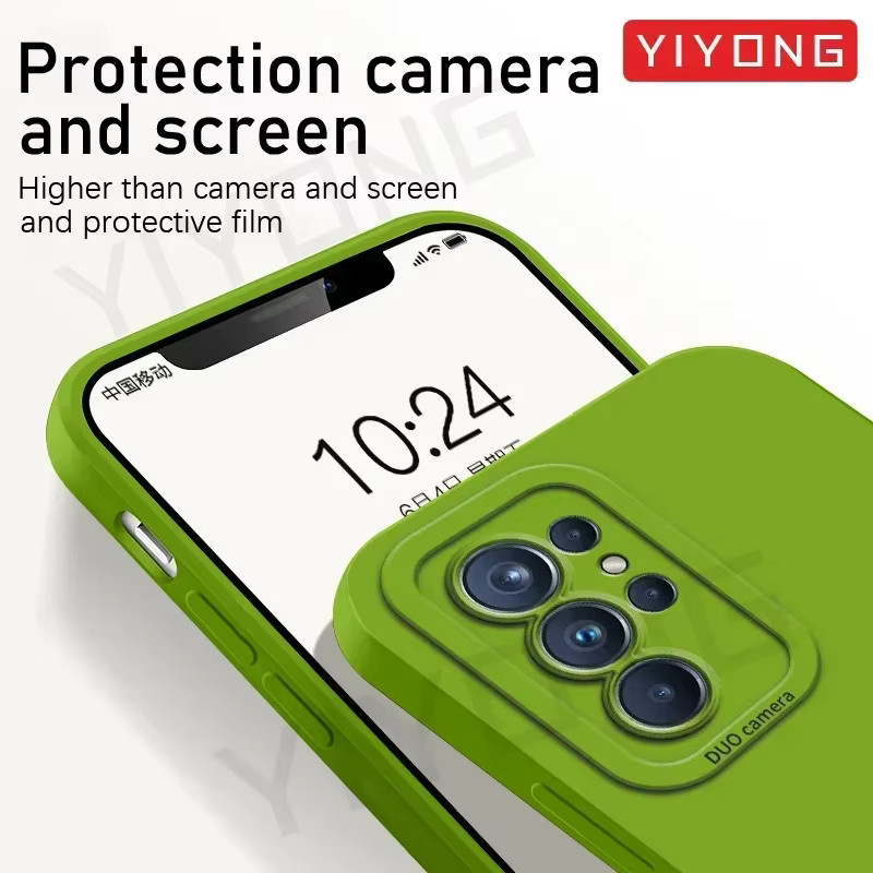 YIYONG Silikon Soft Cover Seidige Flüssigkeit Schutzhülle für Samsung Galaxy S25 S24 S23 S22 Plus und S22+ in Gelb und Grün - Bild 2