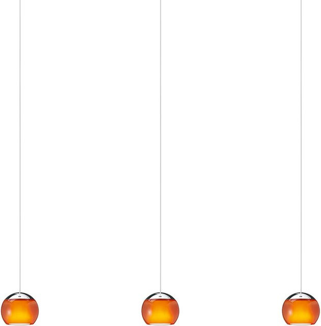 Oligo Balino LED-Pendelleuchte 3-flammig in Chrom und Orange mit Aluminium und Glas, dimmbar, warmweiß 2700K - Bild 1
