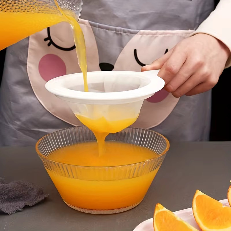 YOCITY 5er Set Nylon-Ultrafeinfilterbeutel in Weiß für Sojamilch, Wein und Kaffee, rundes Sieb mit feinem Netz - Bild 2