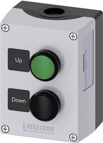 Siemens Gehäuse für Befehlsgeräte Pushbutton aus Kunststoff in Grau, Grün und Schwarz - Bild 1