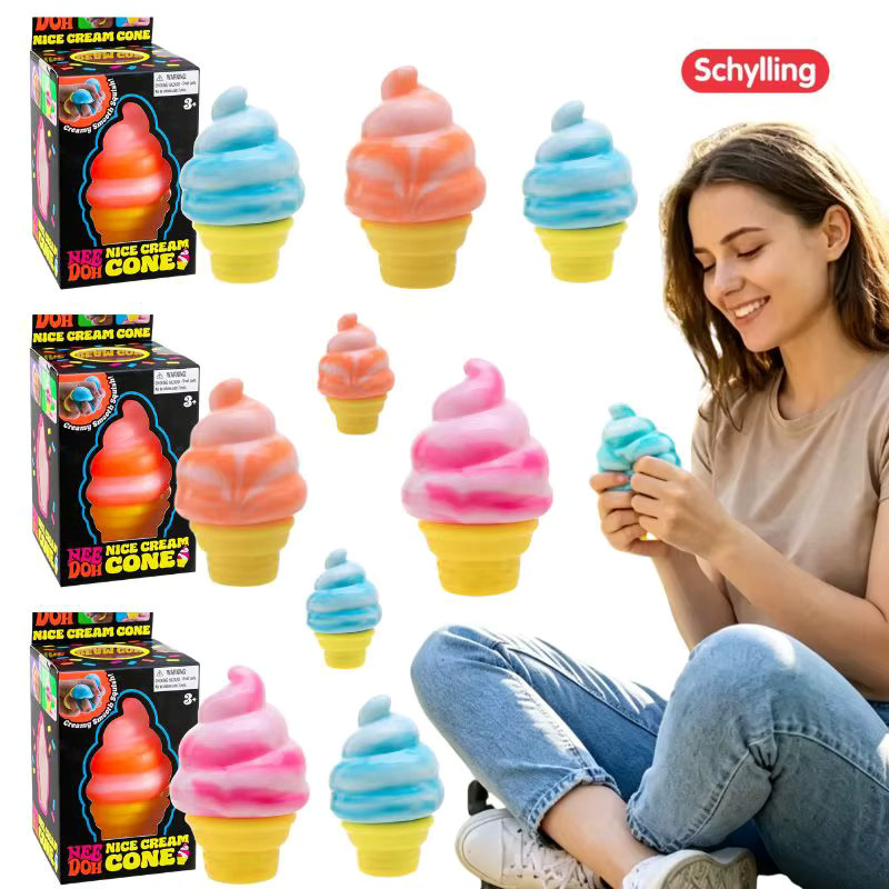 Schylling Buntes Eiscreme-Squishy-Spielzeug, Sensorisches Fidget-Quetschspielzeug - Bild 2
