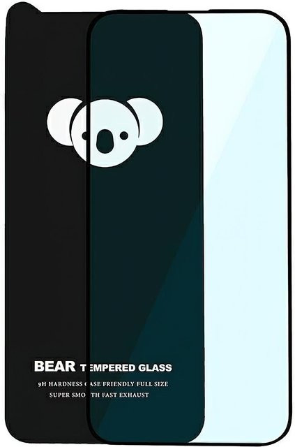 Bear HD Displayschutzfolie aus gehärtetem Glas für Apple iPhone 14 Pro, Full Glue, Schwarz - Bild 1