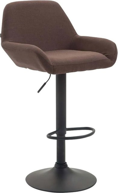 DELUKE Barhocker DUBLIN Barstuhl mit Lehne in Braun und Schwarz aus Stoff und Metall - Bild 1
