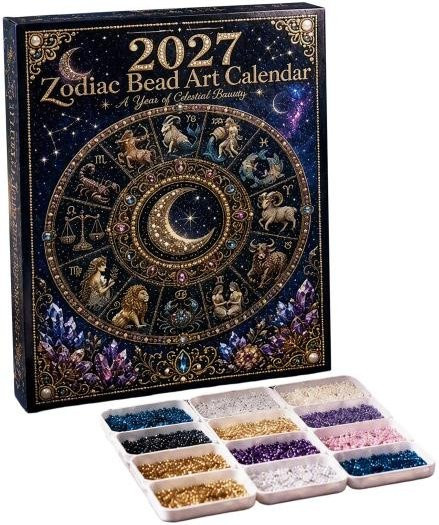 Full in Love House DIY Strass-Malerei Wandkalender 2027 mit Zwölf Tierkreiszeichen in Mehrfarbig - Bild 1