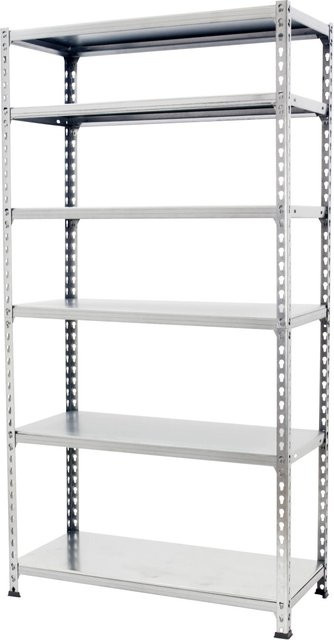 PROREGAL Schwerlastregal Giant Metal Shark, silber, H x B x T: 250 x 90 x 40 cm, Fachlast 180 kg, pulverbeschichtet aus Metall - Bild 1