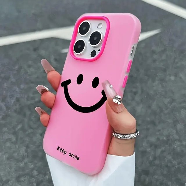 Transparente Smiley-Gesicht Handyhülle mit Gelee-Farbeffekt für iPhone 17, 16, 15, 14, 13, 12, 11 Pro Max Plus, luftstoßfest - Bild 1