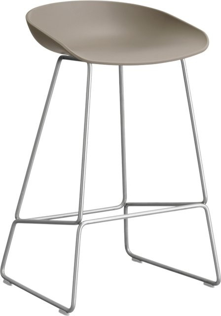 HAY About A Stool AAS 38 Hocker in Beige mit Stahlgestell und Polypropylen-Sitzschale im industriellen Design - Bild 1