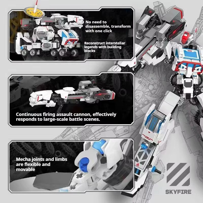 JAKI Mecha Kinderbausteine Set Weltraum Spielzeug zur Montage in Weiß - Bild 4