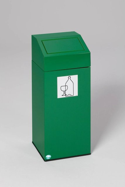 PROREGAL Selbstlöschender Wertstoffsammler Glas in Grün aus verzinktem Stahl, 82 Liter, H x B x T: 89 x 38 x 38 cm - Bild 1