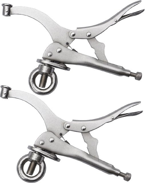 MacWork 2er-Pack 9-Zoll-Bohrmaschinenklemmen in Silber als Sicherungsklemme und Schweißtisch-Halteklemme - Bild 1