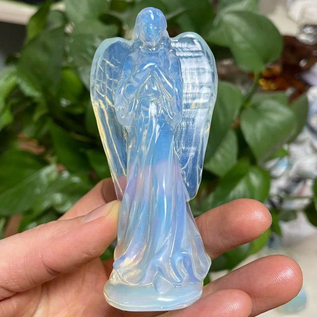 TAIHESJ Engel-Statue aus natürlichem Opal-Stein in Multicolor, Höhe: 10 cm - Bild 1