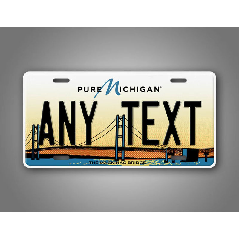 CIFBUY Michigan Mackinac Bridge Metallschild Landschaftsdekor in Weiß und Mehrfarbig, B: 38,1 cm, H: 38,1 cm (entspricht 15,24 x 15,24 Zoll) - Bild 3