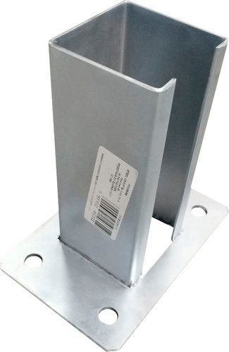 Bodenplatte für Zaunpfosten von POLBRAM STEEL GROUP aus verzinktem Stahl, Farbe: Silber, B/T/H: 70 x 70 x 15 cm - Bild 1
