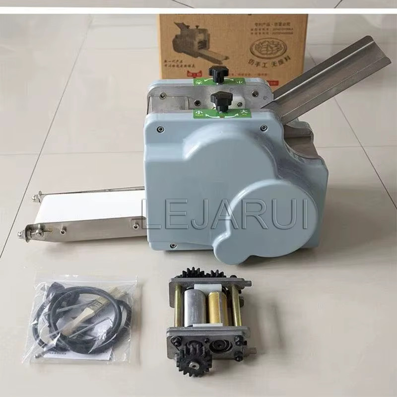 Automatische Teigblattmaschine von BURUIMU in Blau zur Herstellung von Teigblättern für Papad, Momo, Empanada, Samosa, Gyoza, Wonton und Dumplings aus Kunststoff - Bild 2