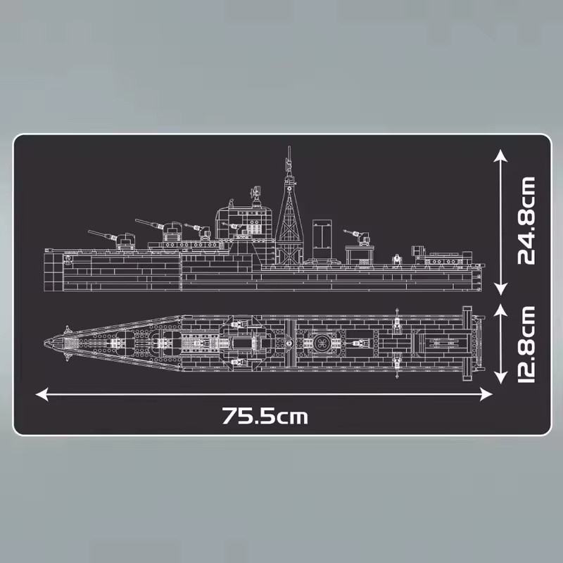 barweer Modulares Kriegsschiff-Bausatz, Zerstörer-Modell, ab 14 Jahren - Bild 4
