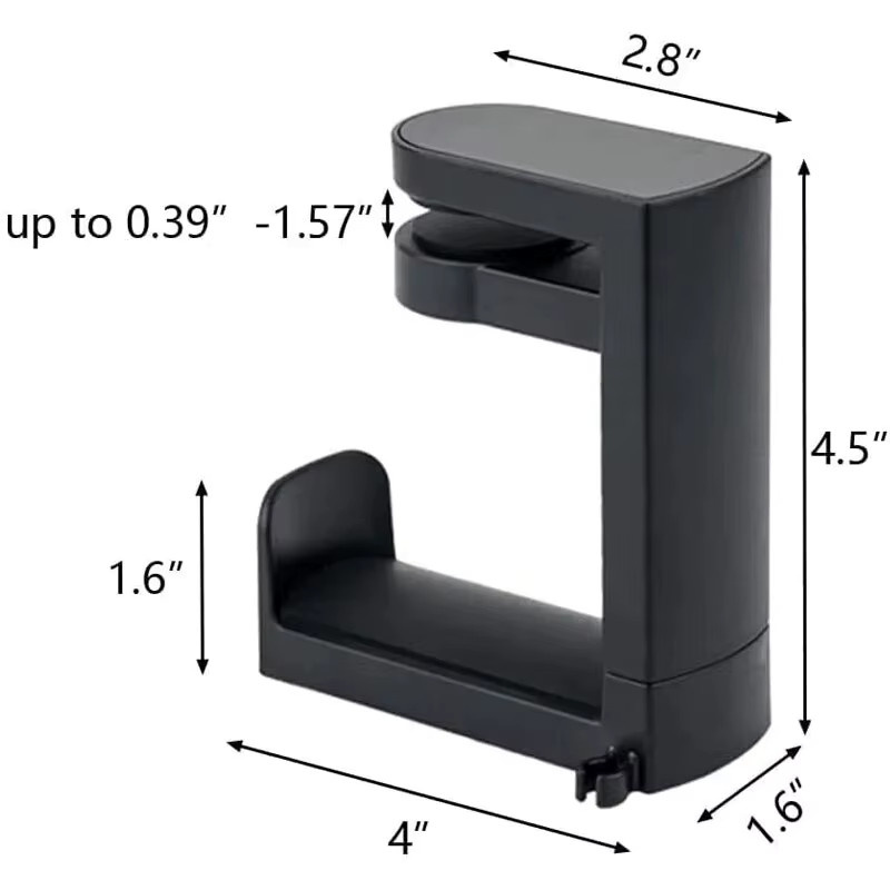 SEamopar Kopfhörerständer für unter den Schreibtisch mit 360 Grad Rotation und Clip-on Halterung als Gaming Headset Aufhänger Organizer in Schwarz oder Pink - Bild 4