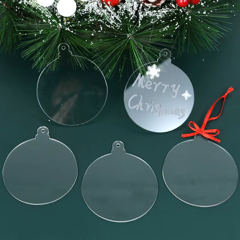 10 Stück CHIXINHAPPY Acrylscheiben Transparent Rund als DIY Weihnachtsbaum Verzierung für Weihnachten und Neujahr - Bild 2