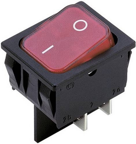 Marquardt Wippschalter 1835.3102 in Rot, 2 x Aus/Ein, 250 V/AC 10A, IP40, rastend - Bild 1