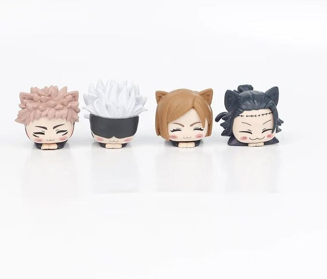 MIFEN Jujutsu Kaisen Anime Modell Itadori Yuji Satoru Gojo Nickendes Kätzchen PVC 4-teiliges Set - Bild 1