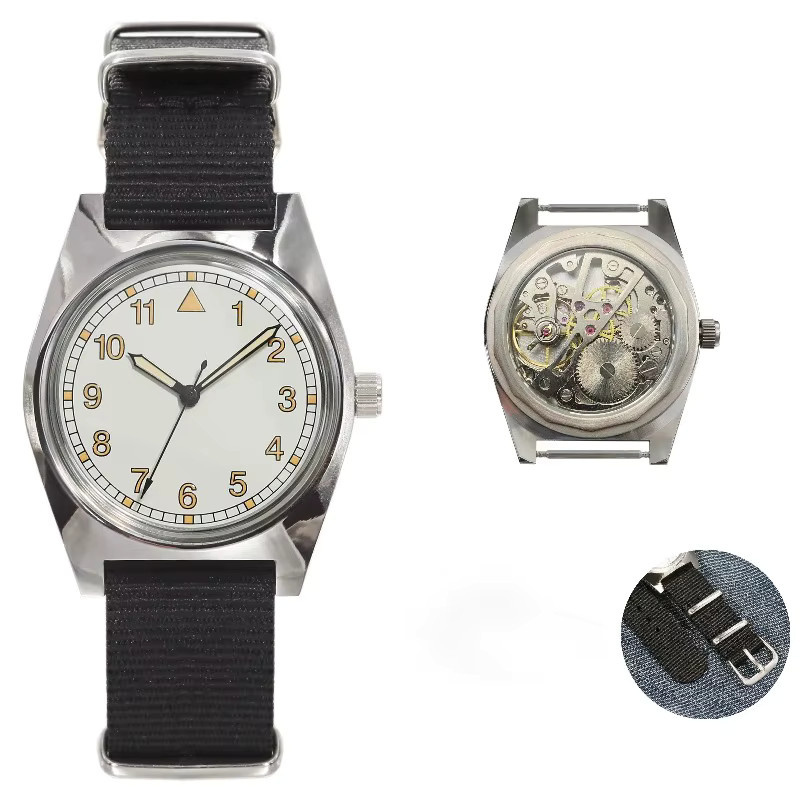HEIMDALLR Herren-Pilotenuhr, Handaufzug, Edelstahl, 36 mm, Silber - Bild 7