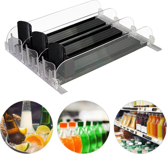 Untior Automatischer Getränke-Schieber für den Kühlschrank aus ABS-Material in Weiß und Transparent - Bild 1
