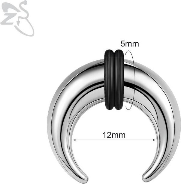 ZS Nasenring Ochsenhornform, Edelstahl, Silber, Herren - Bild 1