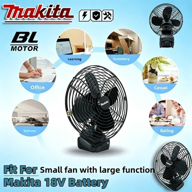 Makita Kabelloser Outdoor-Ventilator aus Metall in Schwarz für Makita-Akkus - Bild 1