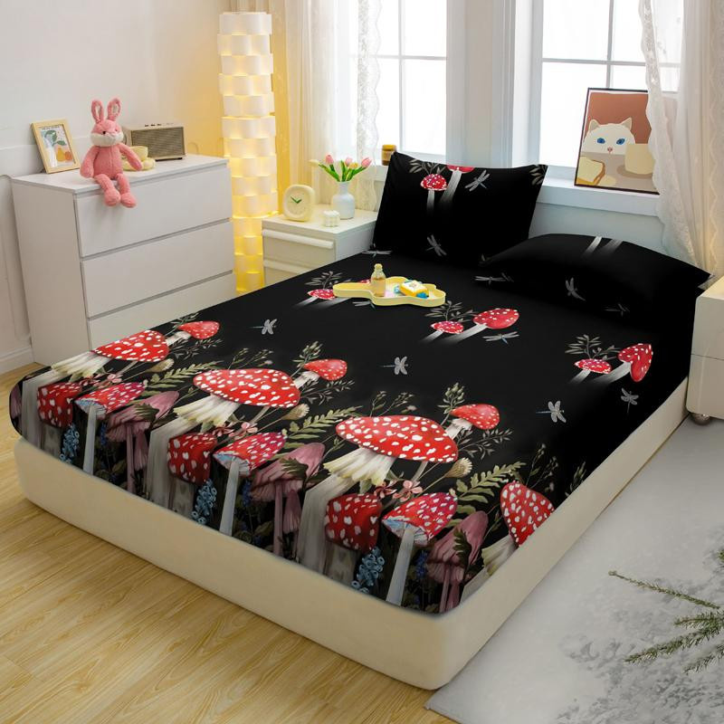 Modernes Bettwäsche-Set mit Pflanzen-Blumen-Druck für dein Schlafzimmer, B/B/H: 71 x 132 cm - Bild 2