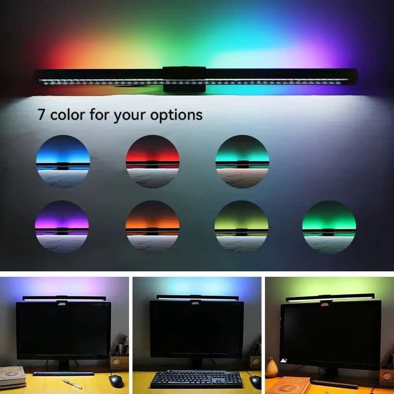 FEICAN RGB LED Monitor Lichtleiste stufenlos dimmbar mit integriertem LED Augenschutz Bildschirm Hängelampe für PC Laptop und Gaming - Bild 3