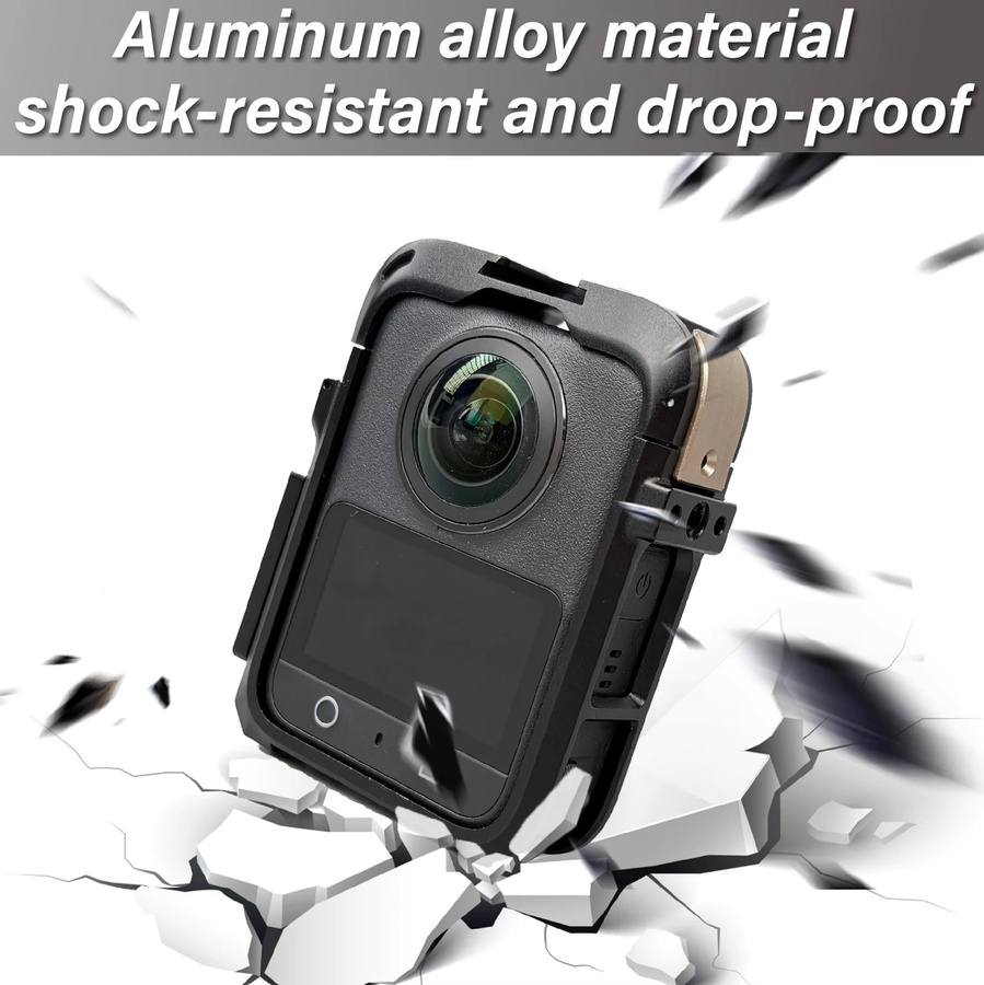 DJI Osmo 360 Kamerakäfig aus Aluminium in Schwarz mit Metallgehäuse und Erweiterungshalterungen - Bild 3