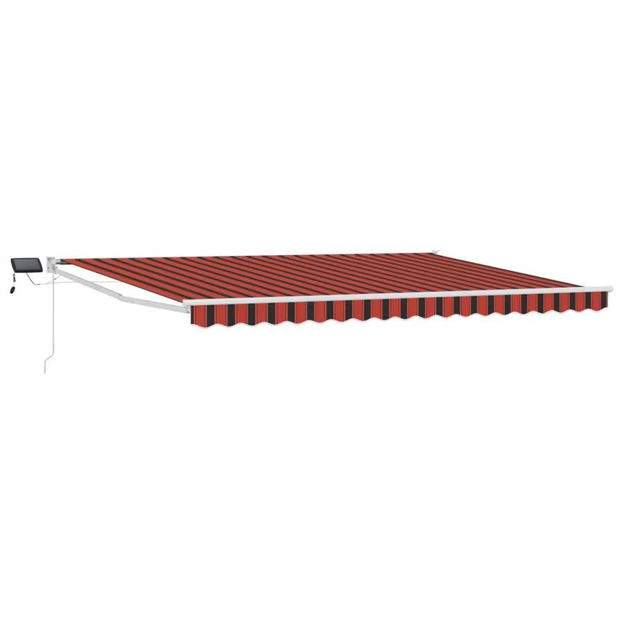 vidaXL Manuelle Gelenkarmmarkise mit LED-Beleuchtung in Orange und Braun, B: 450 cm, T: 300 cm - Bild 2