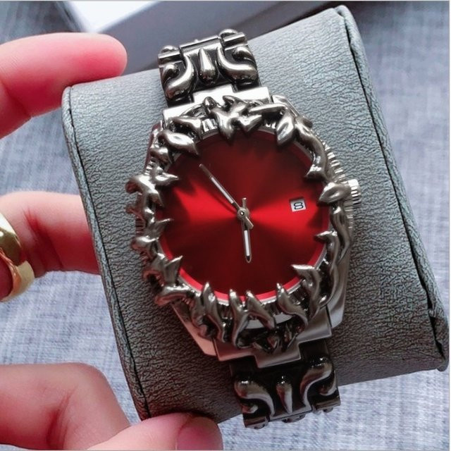 STARPERISH Y2K Red Devil Claw Quarzuhr im Alabaster Stil für Damen und Herren in Rot - Bild 1