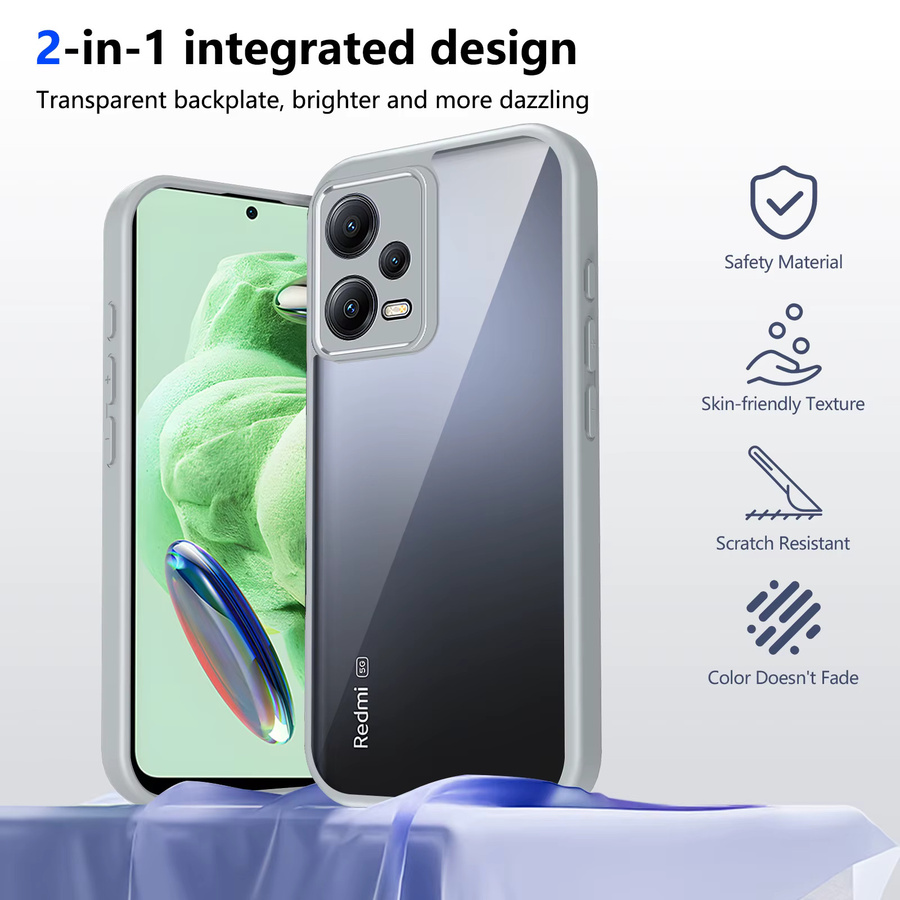 Xiaomi Poco X5 5G Schutzhülle aus Silikon und TPU mit Air-Kissen Design in Transparent oder Blau - Bild 2