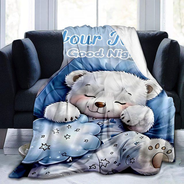 ZIZ Bärendecke in Weiß, weich und warm für Sofa, Bett, Camping oder Büro - Bild 1
