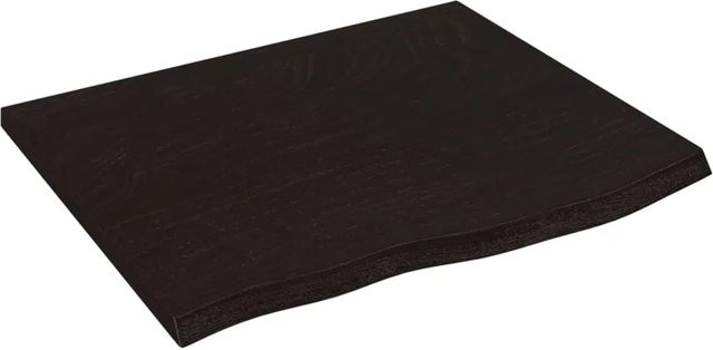 vidaXL Waschtischplatte aus Eichenholz in Dunkelgrau, B: 60 cm, T: 50 cm, H: 2 cm - Bild 1