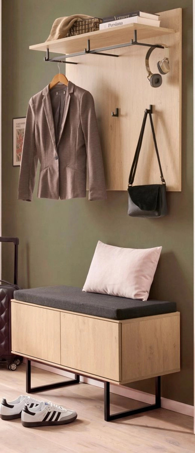 3-tlg. Garderobe Set Breda von Furn.Design in Eiche Matt, Breite: 90 cm, Höhe: 200 cm, Tiefe: 40 cm - Bild 1
