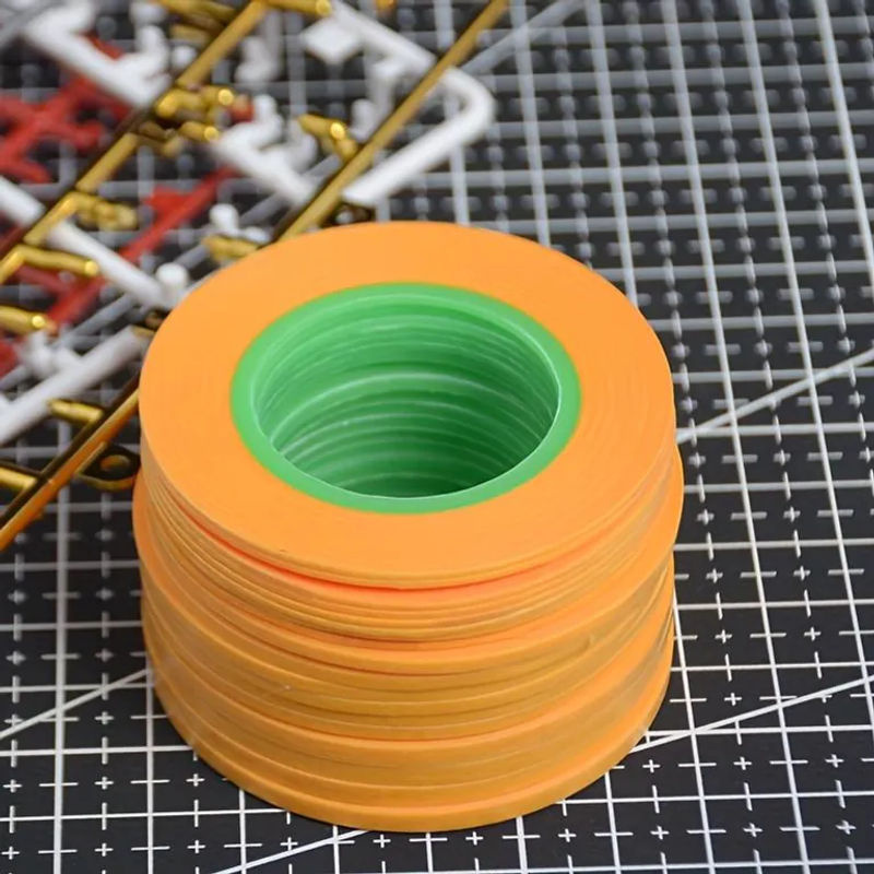 LChome Modellbau-Malerklebeband Orange mit grünem Kern, Rückstandsfrei und Handabreißbar, Breite: 2 mm, Länge: 18 m - Bild 3