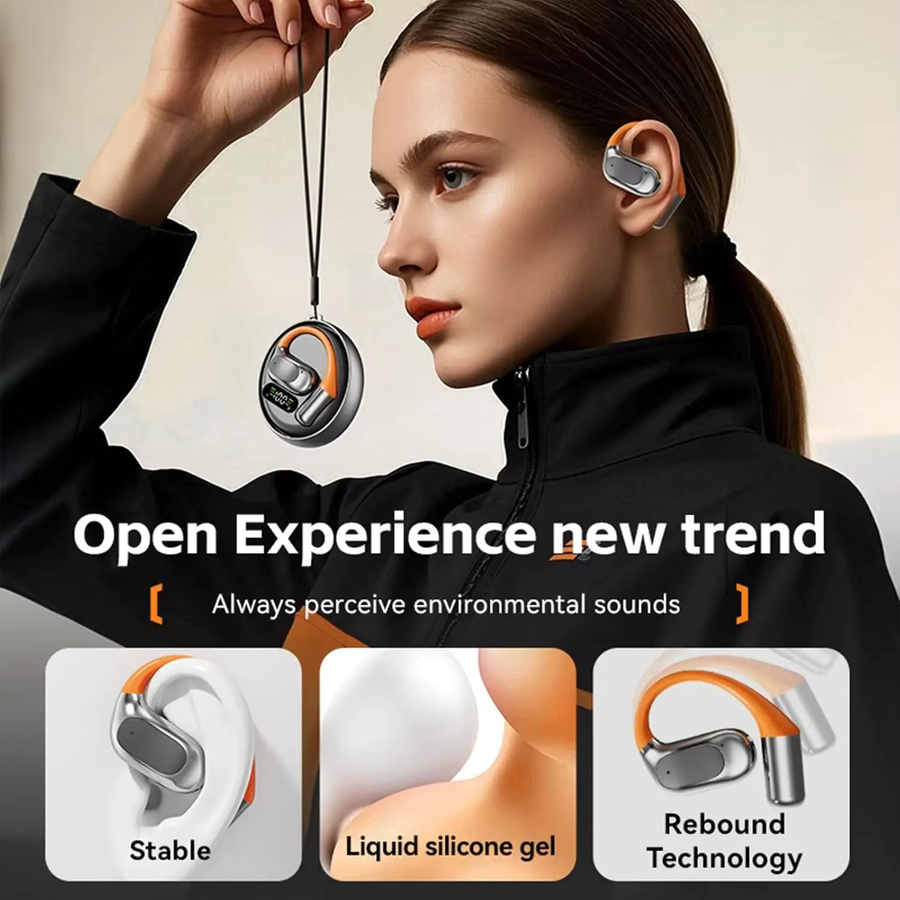 EARDECO Clip-on TWS kabellose Bluetooth-Kopfhörer mit Stereo-Sound und Mikrofon in Weiß für den Sport - Bild 4