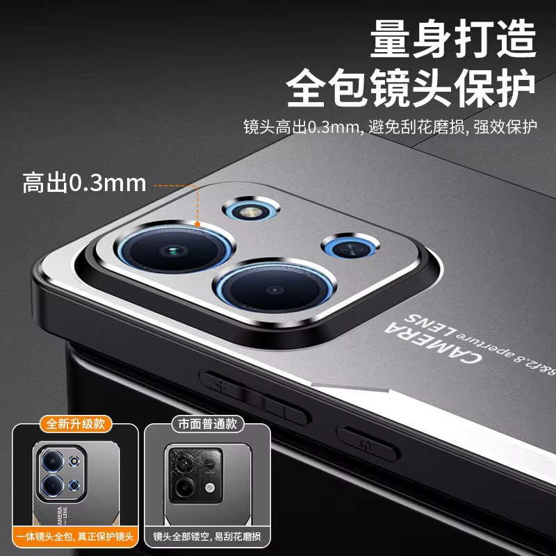 Stoßfeste Handyhülle aus Aluminiumlegierung und hartem PC für Xiaomi Redmi 15C und POCO C85 in Schwarz und Gold - Bild 5