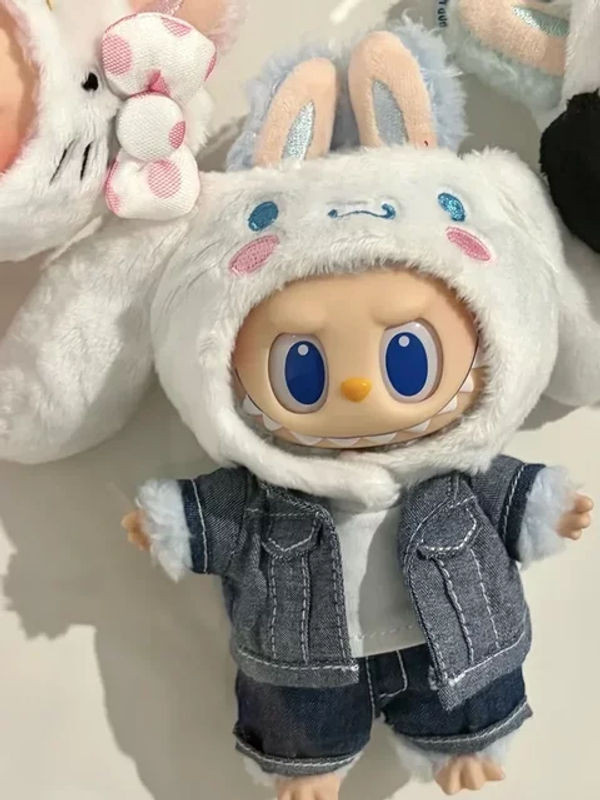 POP MART LABUBU THE MONSTERS Sanrio Serie Vinyl-Plüsch-Blindbox Überraschungsspielzeug in Weiß - Bild 1