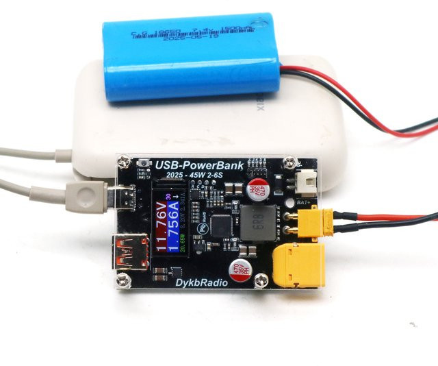 DYKBmetered 45W Schnellladegerät mit LCD-Display, PD3.1, XT30 und XT60, bidirektional für 2S-6S 3S 4S BMS RC-Drohnen-Akkus, Schwarz - Bild 1