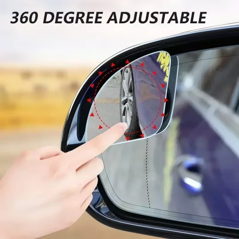 Amagi 2er-Set HD rahmenlose Auto-Rückspiegel, rund und verstellbar für 360 Grad Weitwinkel und Totenwinkel, transparent - Bild 5