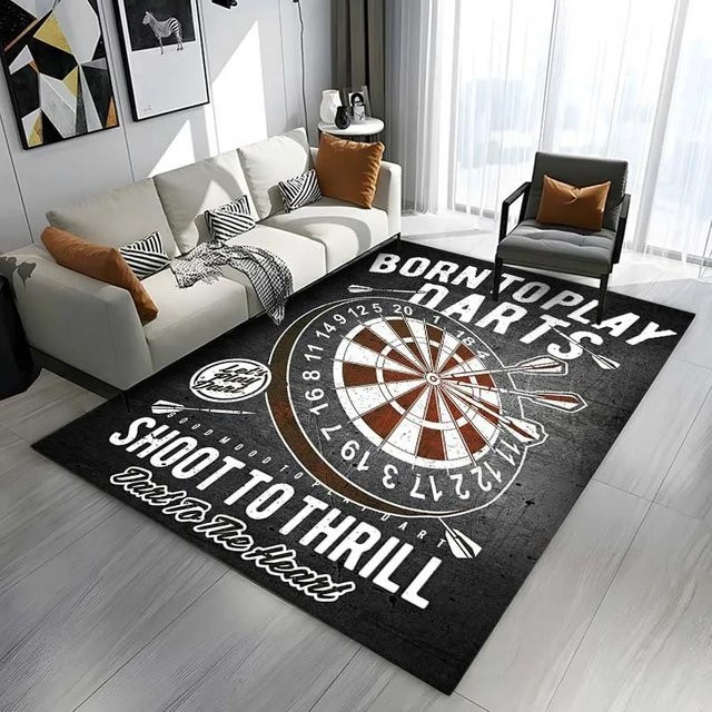 Karpetti Disney Sport Teppich mit Dartscheibe Muster, Schwarz, B/T: 60 x 40 cm - Bild 1