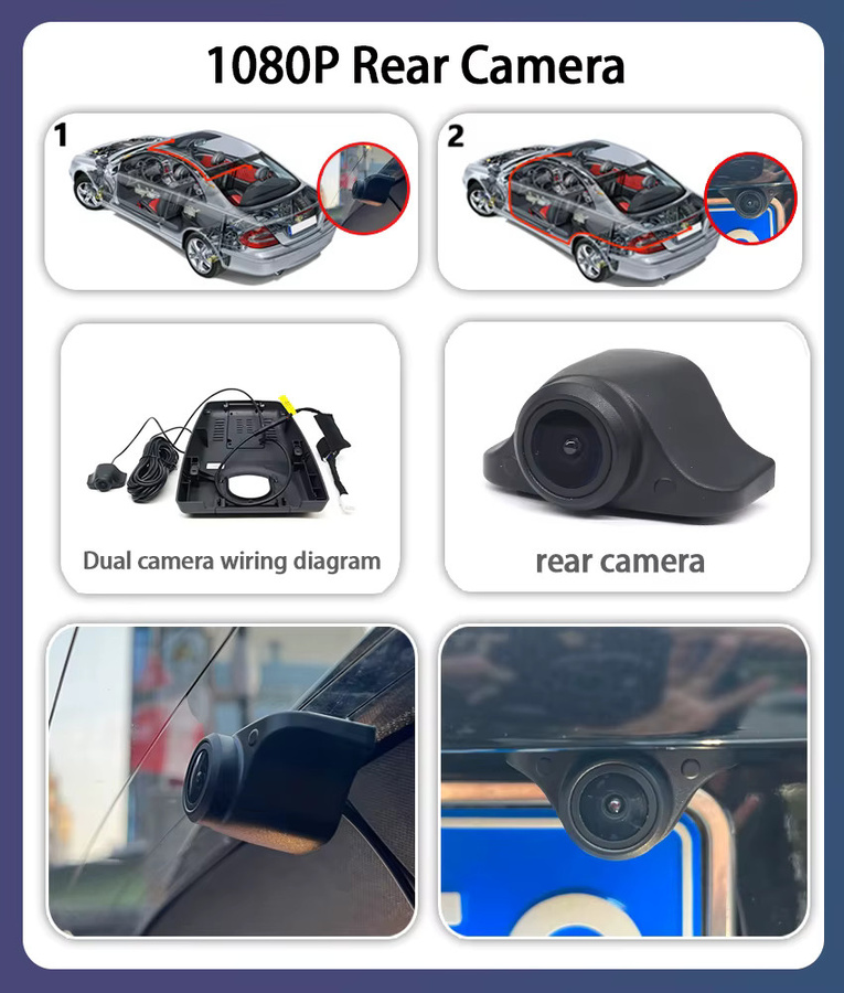 HESHECAM 4K Dash Cam mit WIFI für Cupra Born 2020-2026 Vorne und Hinten, Schwarz - Bild 2
