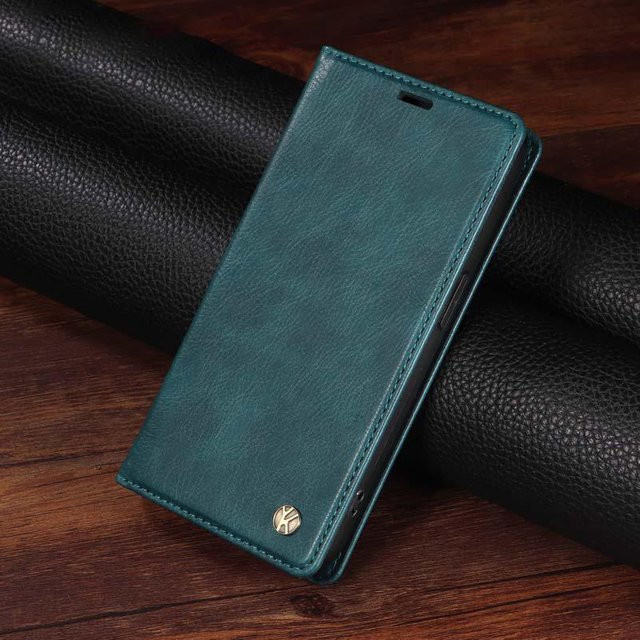 Lederhülle für Motorola Moto G-Serie mit magnetischem Flip-Portemonnaie-Kartenhalter in Petrol - Bild 1