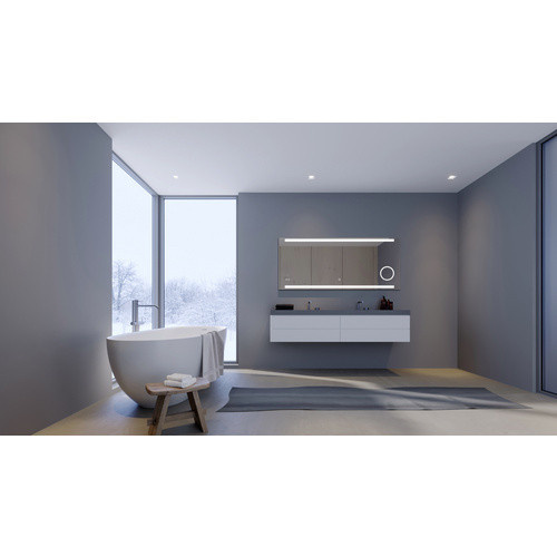 TALOS LED-Dekospiegel rechteckig in Silber, B/H: 140 x 60 cm - Bild 3