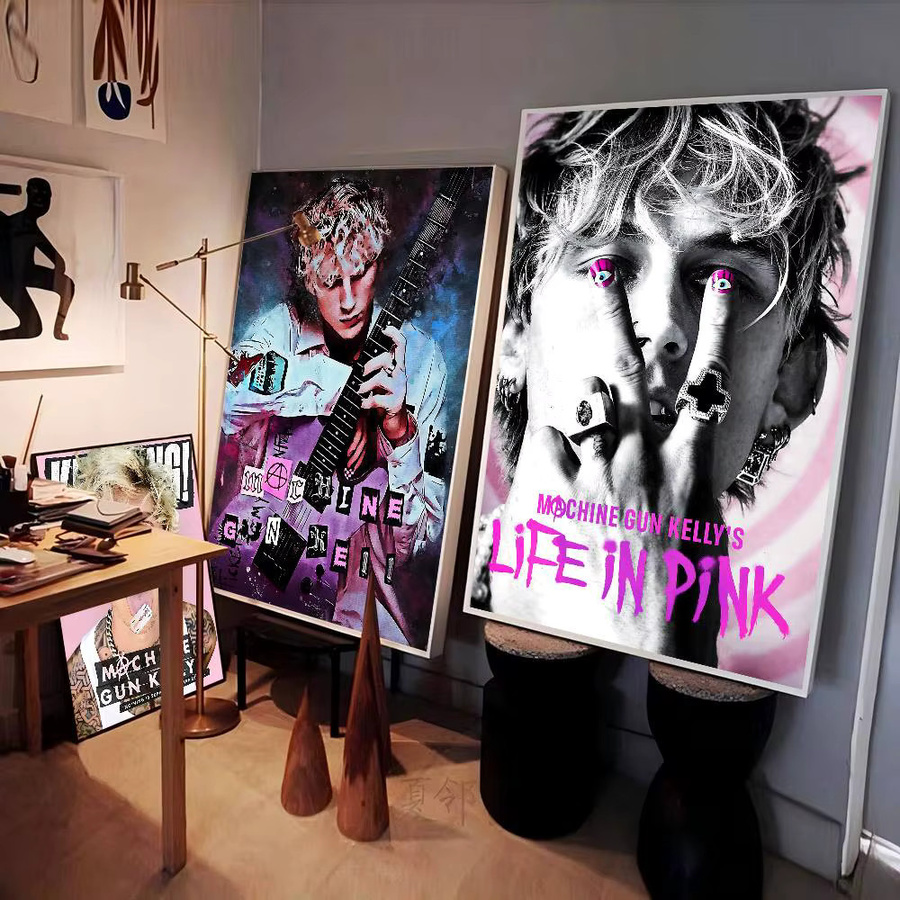 MGK M-Machine Gun K-Kelly Rappe Klassisches Vintage-Poster als wasserfester Papieraufkleber für Kaffeehaus, Bar und Heimdekoration - Bild 2