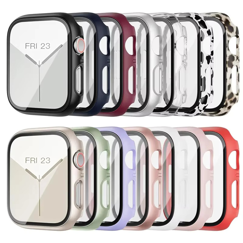 Hülle mit gehärtetem Glas für Apple Watch, Silikon, Roségold, Unisex - Bild 1
