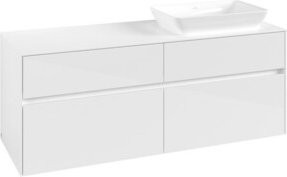 V&B Waschtischunterschrank Collaro in Glossy White mit Waschbeckenanschluss rechts, B/T/H: 140 x 54,8 x 50 cm - Bild 1