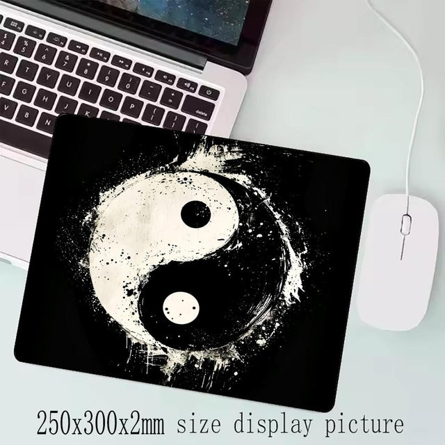 Mairuige Mauspad im Yin-Yang-Stil mit chinesischem Tai Chi-Diagramm in Schwarz-Weiß - Bild 1